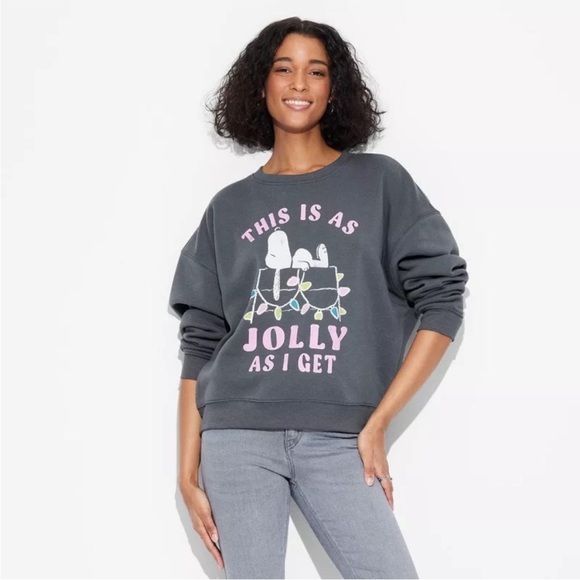 Women's Jolly Snoopy sweatshirt size L NWT - Picture 1 of 3